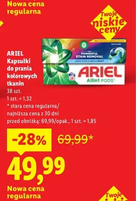 Kapsułki do prania Ariel promocja w Lidl