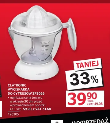Wyciskarka do cytrusów ZP3066 Clatronic promocja w Selgros