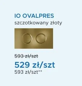 Przycisk spłukujący IO OVALPRESS szczotkowany złoty promocja w Blu Salony Łazienek