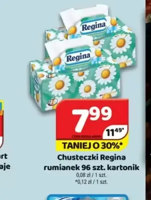 Chusteczki Regina rumianek kartonik promocja w Delfin