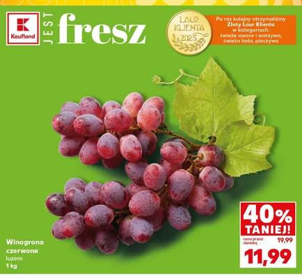 Winogrona czerwone luzem promocja w Kaufland