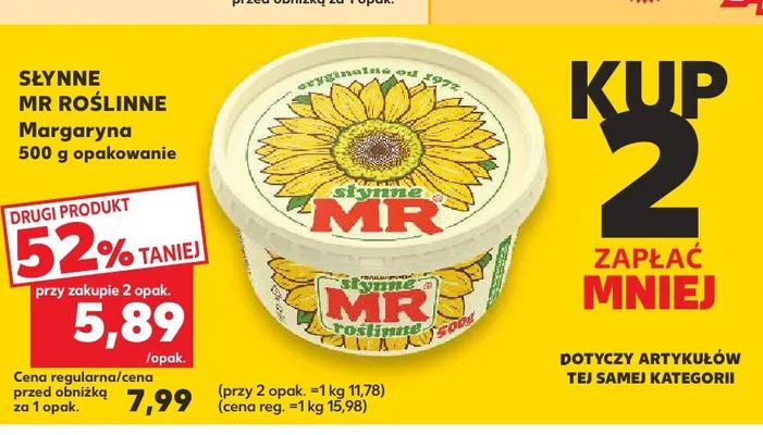 Margaryna Słynne MR Roślinne promocja w Kaufland