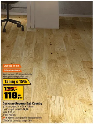 Deska podłogowa Dąb Country promocja w OBI