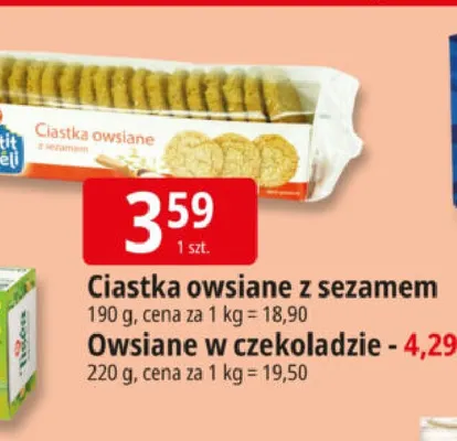 Ciastka owsiane z sezamem P'tit Déli promocja w Leclerc