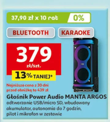Głośnik Power Audio MANTA ARGOS promocja w Auchan