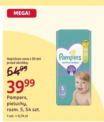 Pampers Active Baby pieluchy rozmiar 5 promocja w Rossmann