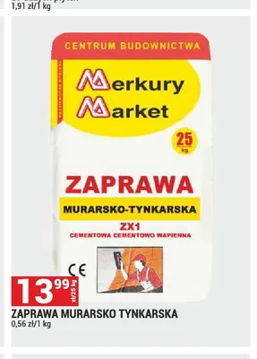 Zaprawa murarsko-tynkarska Merkury Market ZX1 promocja w Merkury Market