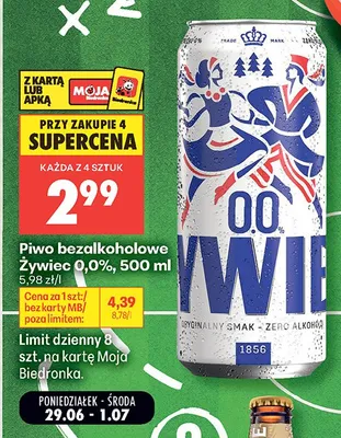 Piwo bezalkoholowe Żywiec promocja w Biedronka