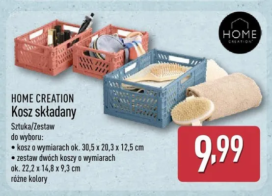 Kosz składany HOME CREATION ok. 30,5x20,3x12,5cm promocja w Aldi