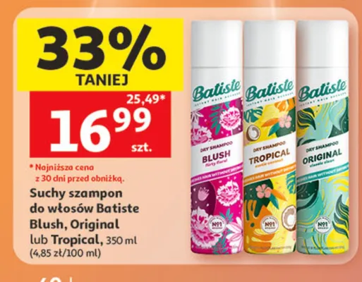 Suchy szampon do włosów Batiste Original promocja w Auchan
