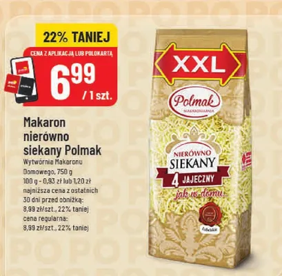 Makaron nierówno siekany promocja w POLOmarket
