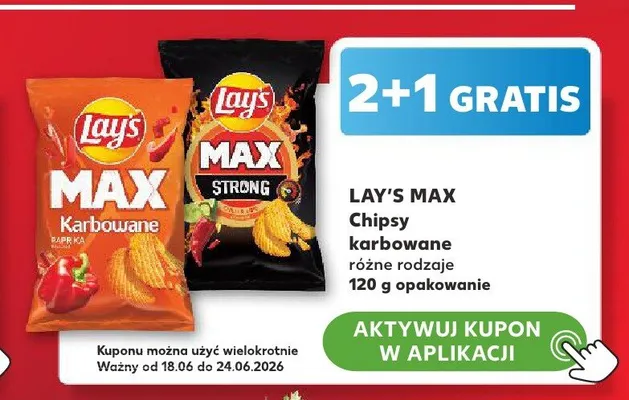 Chipsy karbowane Lay's Max Strong promocja w Kaufland