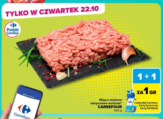 Mięso mielone wieprzowo-wołowe Carrefour promocja w Carrefour Market