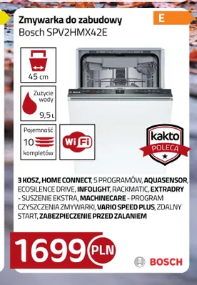Zmywarka do zabudowy Bosch SPV2HMX42E promocja w kakto.pl