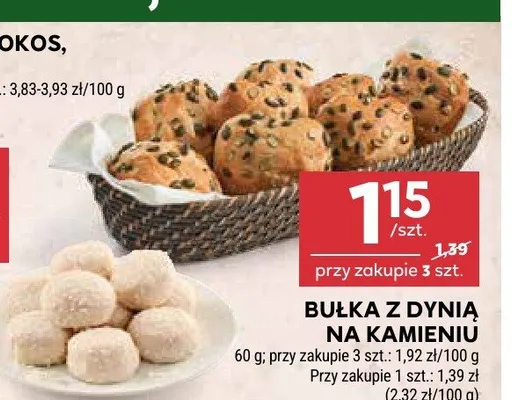 Bułka z dynią na kamieniu promocja w Stokrotka