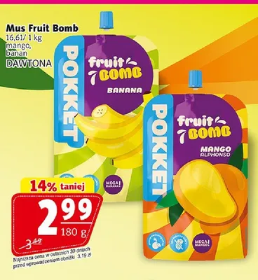 Mus Fruit Bomb mango Dawtona promocja w Prim Market