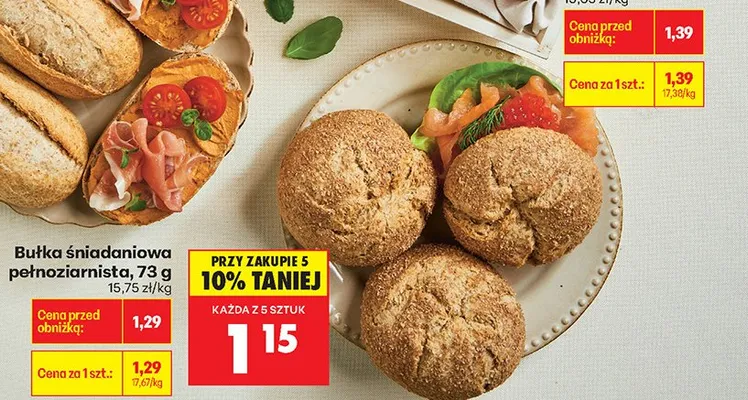 Bułka śniadaniowa pełnoziarnista promocja w Biedronka