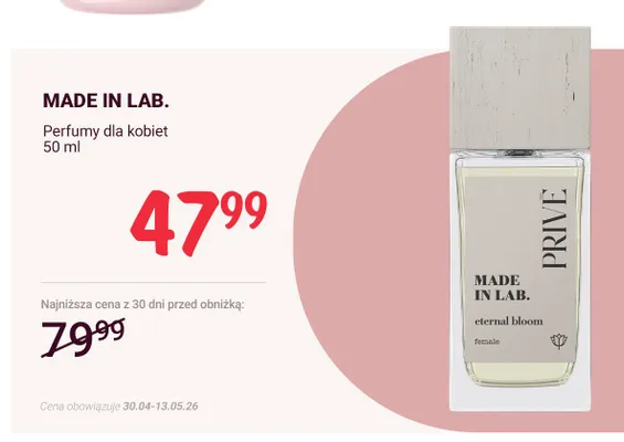 Perfumy dla kobiet Made In Lab. Privé eternal bloom promocja w Rossmann