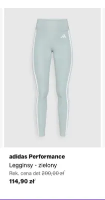 Legginsy adidas Performance zielone promocja w Lounge by Zalando