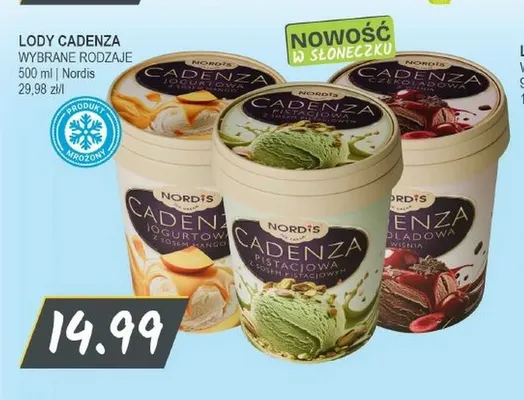 Lody Cadenza jogurtowa z sosem mango promocja w Słoneczko