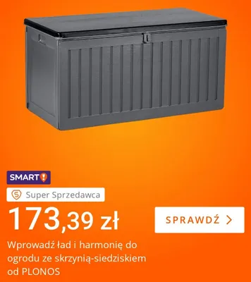 Skrzynia ogrodowa z siedziskiem Plonos promocja w Allegro
