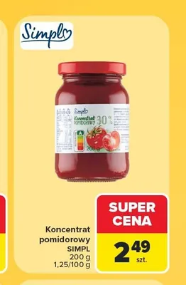 Koncentrat pomidorowy Simply promocja w Carrefour