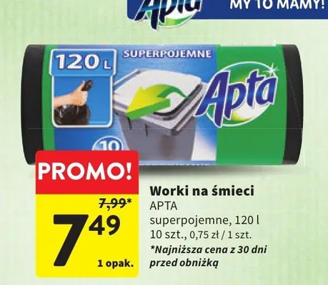 Worki na śmieci superpojemne promocja w Intermarche