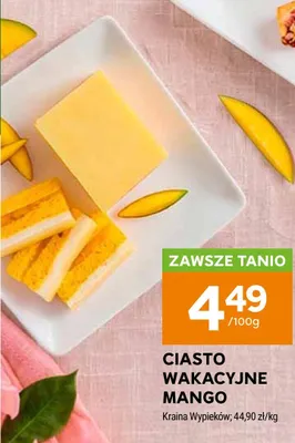 Ciasto wakacyjne mango Kraina Wypieków promocja w Stokrotka