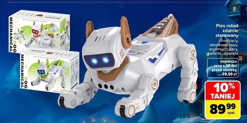 Pies robot zdalnie sterowany chodzący promocja w Carrefour