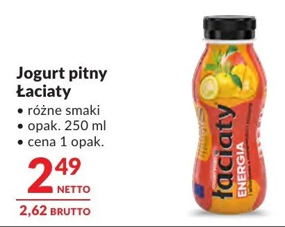 Jogurt pitny Łaciate różne smaki promocja w Makro