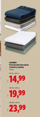 Prześcieradło dżersejowe z bawełną z gumką Livarno 140-160x200 cm promocja w Lidl