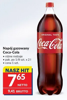 Napój gazowany Coca-Cola różne rodzaje promocja w Makro
