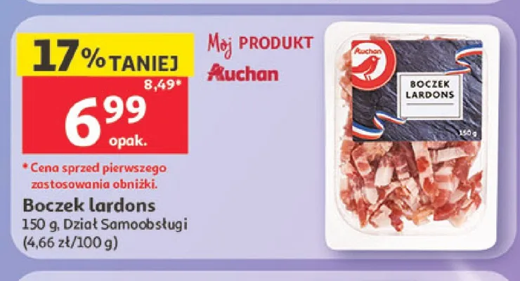 Boczek lardons Auchan promocja w Auchan