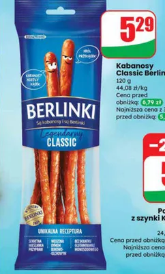 Kabanosy Classic Berlinki promocja w Dino