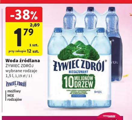 Woda źródlana Żywiec Zdrój promocja w Intermarche