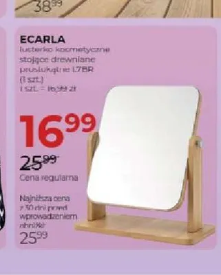 Lusterko kosmetyczne stojące drewniane Ecarla promocja w Drogerie Jawa