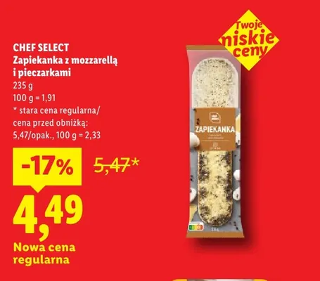 Zapiekanka z mozzarellą i pieczarkami Chef Select promocja w Lidl