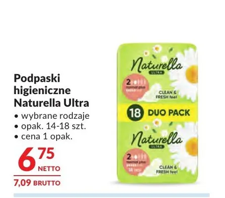 Podpaski higieniczne Naturella Ultra promocja w Makro