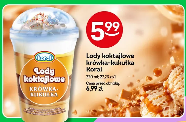 Lody koktajlowe krówka-kukułka promocja w Żabka
