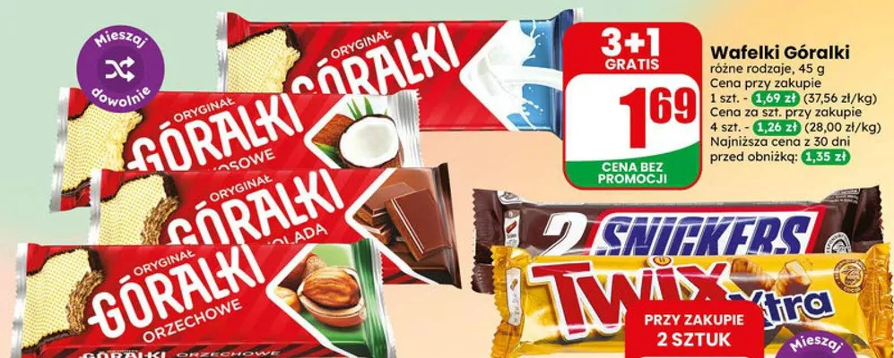 Wafelki Góralki czekolada promocja w Dino