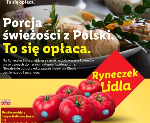 Pomidory polskie jedyne malinowe luzem promocja w Lidl
