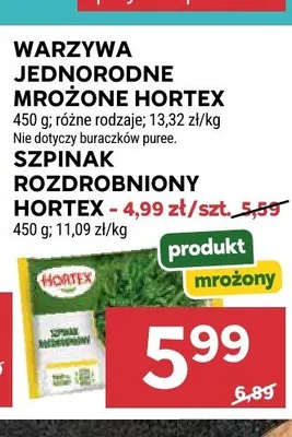 Szpinak rozdrobniony Hortex promocja w Stokrotka