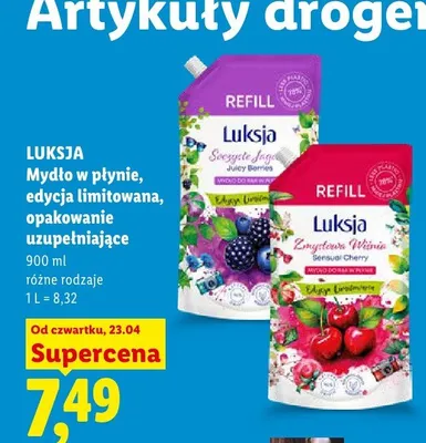 Mydło w płynie edycja limitowana, opakowanie uzupełniające, różne rodzaje promocja w Lidl