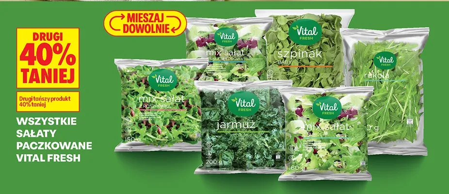 Sałatki paczkowane różne rodzaje promocja w Biedronka