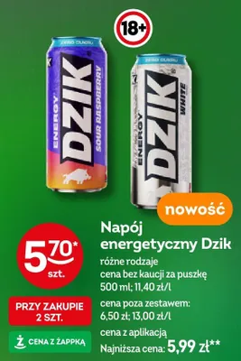 Napój energetyczny Dzik White promocja w Żabka