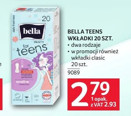 Wkładki higieniczne Bella Teens Sensitive promocja w Selgros