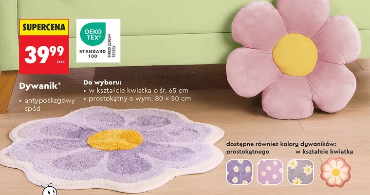 Dywanik z antypoślizgowym spodem, różne wzory promocja w Biedronka