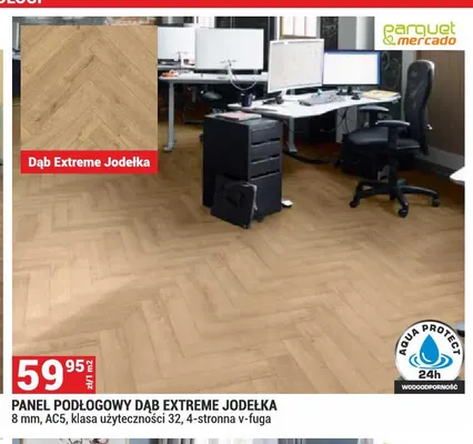 Panel podłogowy Dąb Extreme Jodełka Parquet Mercado 8 mm AC5 promocja w Merkury Market
