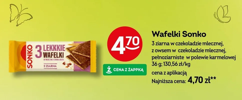 Wafelki 3 ziarna w czekoladzie mlecznej, z owsem w czekoladzie mlecznej, pełnoziarniste w polewie karmelowej promocja w Żabka