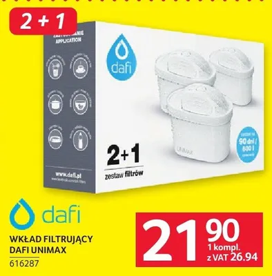 Wkład filtrujący Dafi Unimax promocja w Selgros